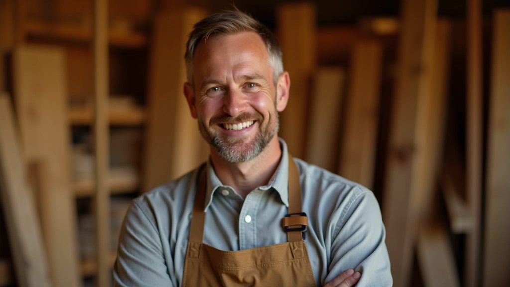 Experienced woodworker in workshop teaching hand tools techniques to beginner